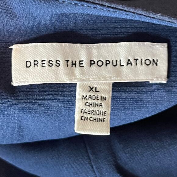 Dress the Population Paige Halter Neck Mermaid Gown blue size X-Large XL - Picture 6 of 7